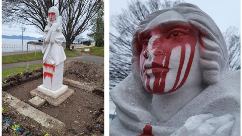 Natəvanın heykəlinə qarşı vandalizm: Parisə gətirildi - FOTO