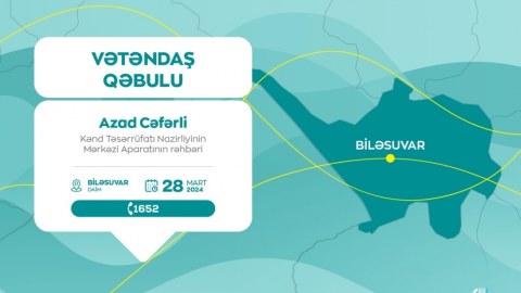 Nazirliyin aparat rəhbəri Biləsuvarda vətəndaşları qəbul edəcək