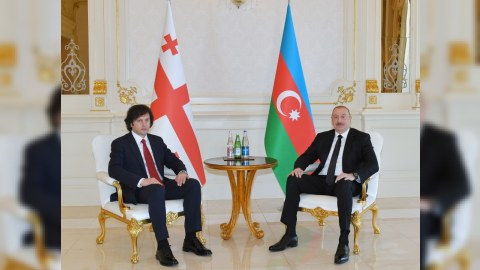 İlham Əliyevlə Gürcüstan Baş nazirinin görüşü olub - FOTOLAR