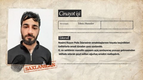 Qapısı açıq qalan evdən 18500 manat oğurladı