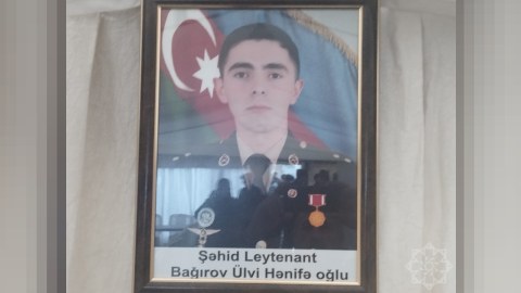 Şəhid leytenantla vida mərasimi - FOTO