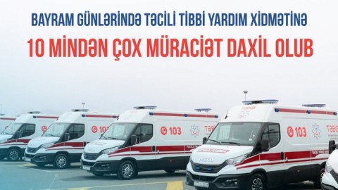 Bayram günlərində təcili tibbi yardıma 10 mindən çox müraciət daxil olub