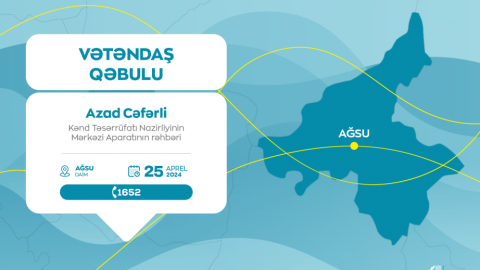 Azad Cəfərli Ağsuda vətəndaşların müraciətlərini dinləyəcək
