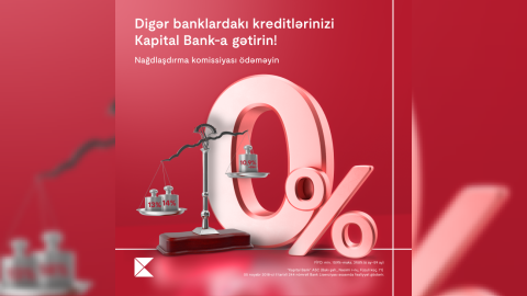 Kapital Bankda nağdlaşdırma komissiyası olmadan kredit əldə edin 