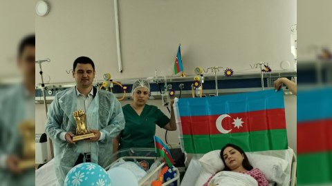 "Azərsu" kollektivi Xankəndidə dünyaya gələn körpəyə baş çəkdi - FOTOLAR