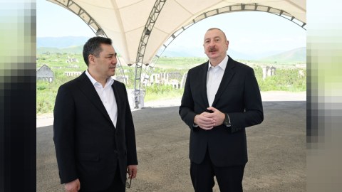 Prezidentlər Füzulinin dağıdılmış yerlərinə baxıblar - FOTOLAR