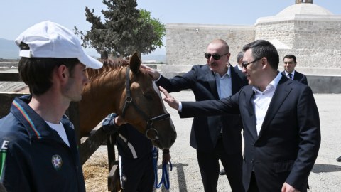 İlham Əliyev Qırğızıstan Prezidentinə Qarabağ atı hədiyyə etdi - FOTOLAR