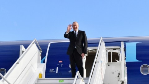 Tarixi uçuş: İlham Əliyev Füzulidən Berlinə GEDİR