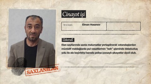 Elan saytlarında vətəndaşlardan “beh” alan dələduz saxlanıldı - VİDEO