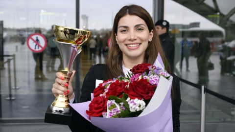 Avropa çempionumuz Vətənə döndü - FOTOLAR