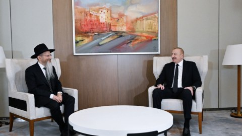 İlham Əliyev Rusiyanın Baş ravvinini qəbul edib