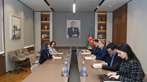 Ceyhun Bayramov Baş katiblə görüşdü