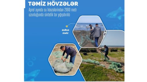 Apreldə 21 min 810 metr uzunluğunda sintetik tor yığışdırılıb