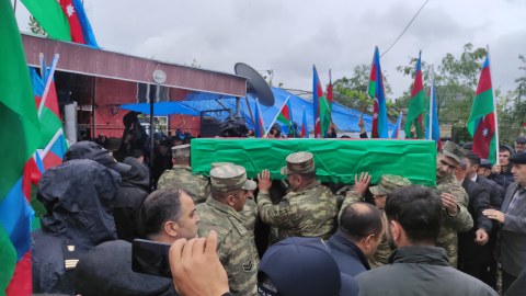 Şəhidimiz Xaçmazda dəfn olundu - FOTOLAR