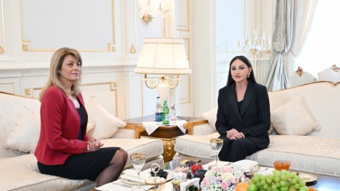 Mehriban Əliyeva Bolqarıstanın birinci xanımı ilə görüşüb