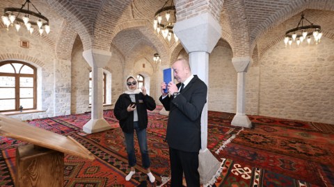 Şuşada Mamayı məscidinin bərpadan sonra açılışı oldu - FOTO