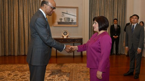 Sahibə Qafarova Sinqapur Prezidenti ilə görüşüb 