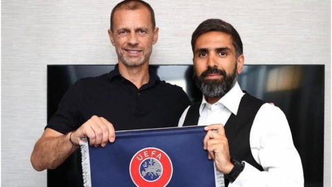Rövşən Nəcəf UEFA prezidenti ilə görüşdü