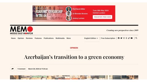 “Middle East Monitor” jurnalı Azərbaycandan yazdı