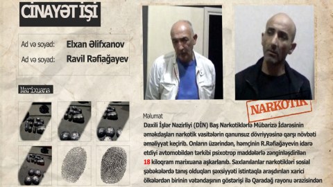Bakıda narkokuryerlərdən 18 kq marixuana aşkarlandı