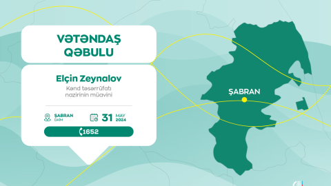 Kənd təsərrüfatı nazirinin müavini Şabranda vətəndaşlarla görüşəcək