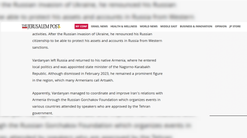 “Jerusalem Post” Vardanyandan yazdı