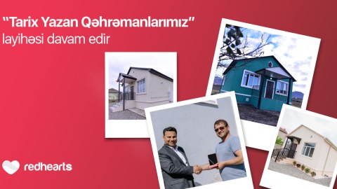 Qırmızı Ürəklər Fondu qazi ailəsinə 3 otaqlı ev hədiyyə etdi