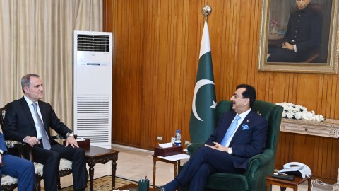 Ceyhun Bayramov Pakistan Senatının sədri ilə görüşdü - FOTO