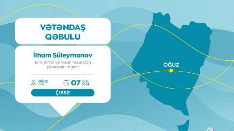 İlham Süleymanov Oğuzda vətəndaşları qəbul edəcək