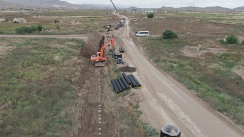 Cəbrayıl şəhərində içməli və tullantı su infrastrukturları yaradılır - VİDEO