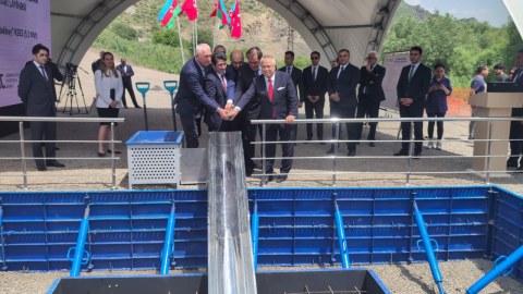 Laçında su elektrik stansiyasının təməli QOYULDU