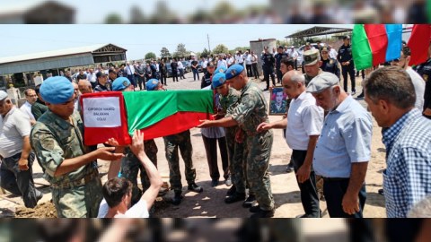 Şəhid Namiq Cəfərovun nəşinin qalıqları Saatlıda dəfn edildi - FOTOLAR