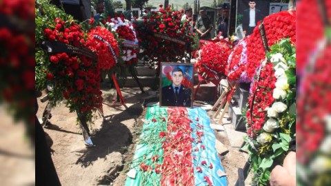 Ötən gün həlak olan hərbçimiz dəfn edildi - FOTOLAR