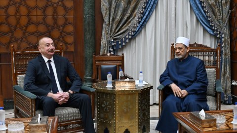 Prezident Əhməd Əl Tayyiblə görüşdü - FOTO