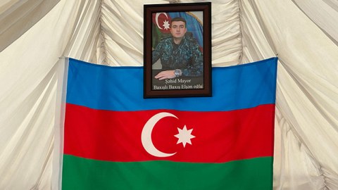 Həlak olan mayorla vida mərasimi keçirilir