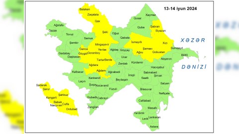 Küləkli hava şəraiti ilə bağlı sarı xəbərdarlıq 