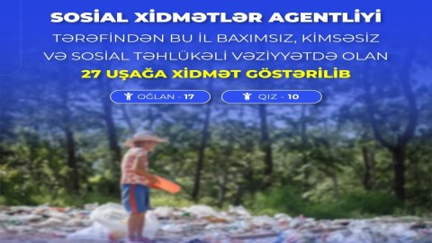 Bu il 27 kimsəsiz uşağa xidmət göstərilib