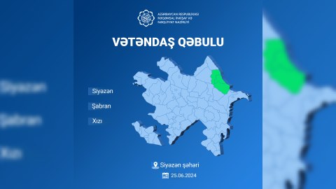 Nazir Rəşad Nəbiyev Siyəzəndə vətəndaşları qəbul edəcək