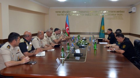 Qazaxıstan Hərbi Polis Baş İdarəsinin nümayəndələri Azərbaycanda... 
