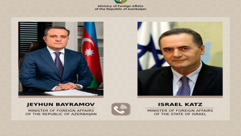 Ceyhun Bayramov İsrail XİN başçısı ilə telefonla danışıb