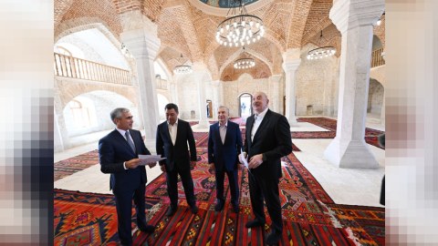 Azərbaycan, Özbəkistan və Qırğızıstan liderləri Şuşada - FOTO