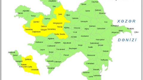 Küləkli hava şəraiti ilə bağlı sarı xəbərdarlıq