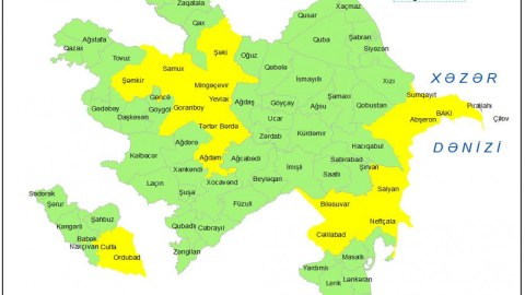 Küləklə bağlı sarı xəbərdarlıq