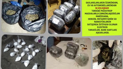 Ölkəyə 36 kiloqram narkotik gətirən 4 kuryer saxlanıldı - FOTOLAR