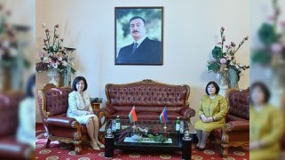 Sahibə Qafarova Belarus və efiopiyalı həmkarları ilə görüşdü - FOTO