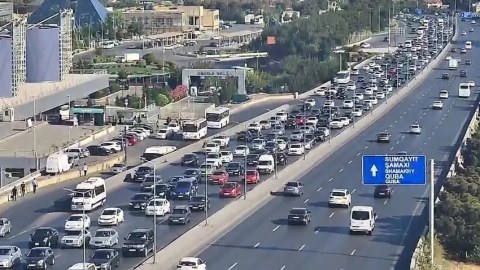 Bakının bu yollarında tıxac var - SİYAHI