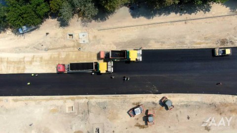 "Cavanşir" körpüsünün yeri asfaltlanır - Yeni görüntülər