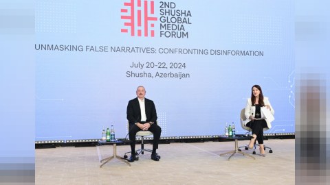 İlham Əliyev Şuşada çıxış etdi - FOTO
