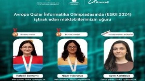 Avropa Qızlar İnformatika Olimpiadasında məktəblilərimizin uğuru