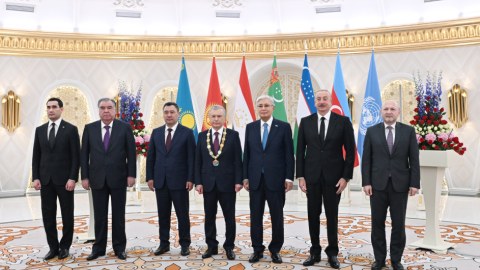 Astanada dövlət başçılarının şərəfinə rəsmi qəbul